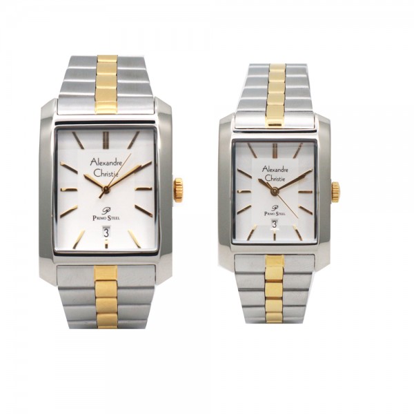 Alexandre Christie AC 1019 Silver Gold Couple